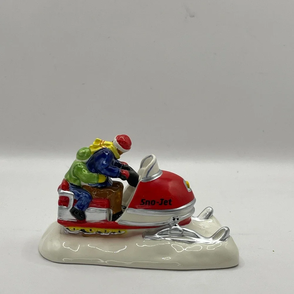 Dept 56 Snow Village Sno-Jet Snowmobile Handpainted Ceramic Accessory 5159-4
